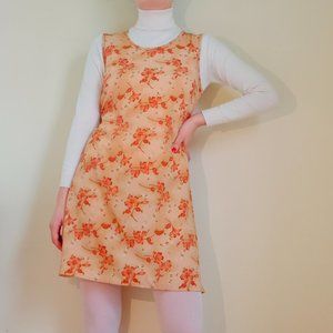 Orange vintage floral dress